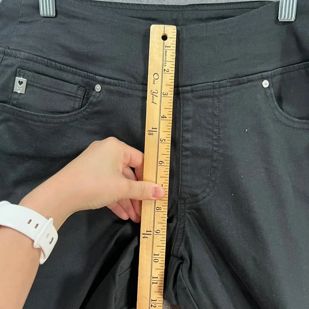 Belle By Kim Gravel TripleLuxe Reg Twill Cropped Str Black, Res 12
